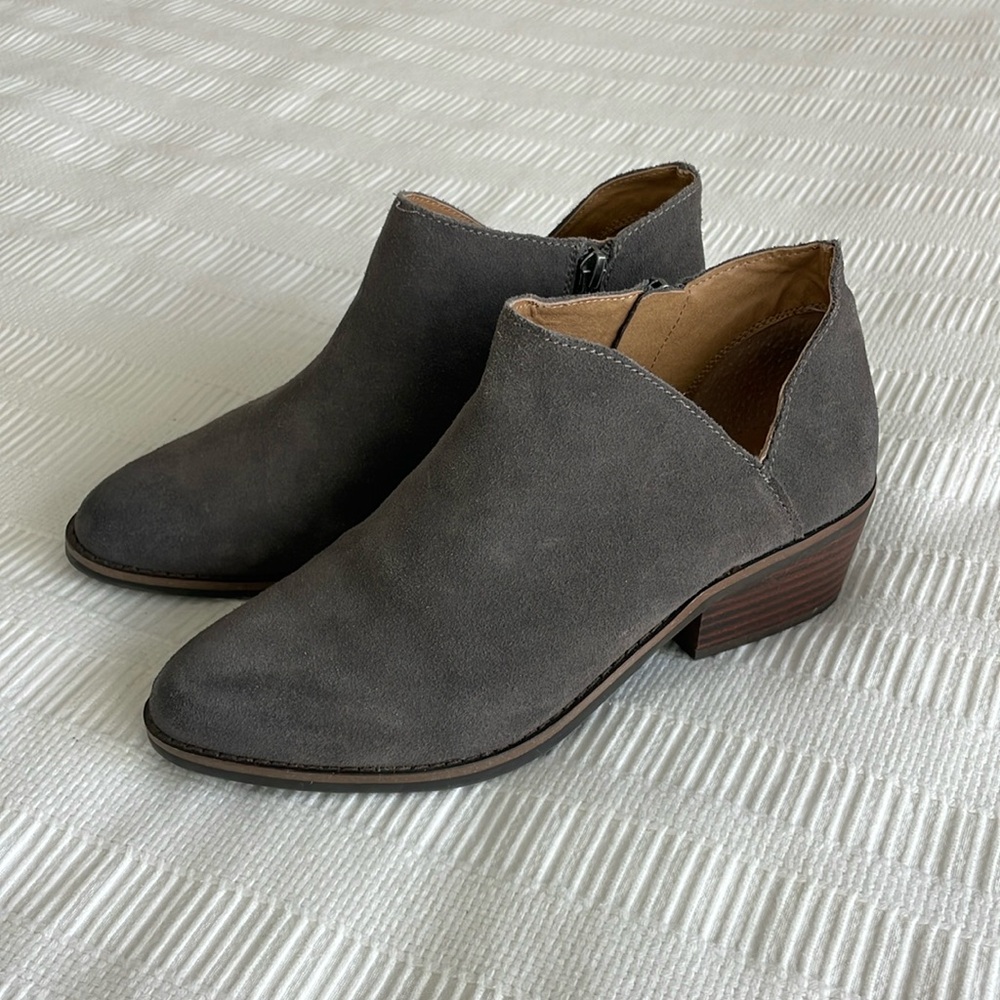 Lucky Brand gray leather booties